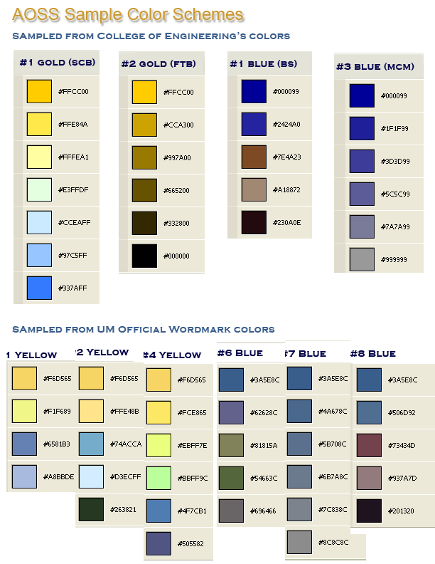 AOSS Sample Color Schemes